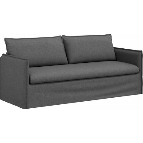 Canapé Gris foncé 196 x 82 x 85 cm tissu (1/5)