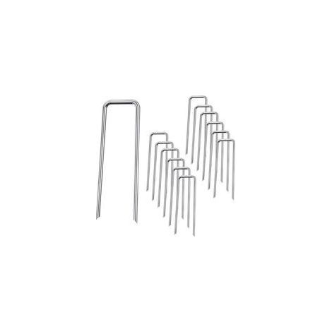 Colliers en forme de U (50 pièces), 3 mm d’épaisseur, 4 × 10 cm – Pour fixation de gazon synthétique, filets, bâches, tentes, tuyaux d’arrosage, etc. (1/5)