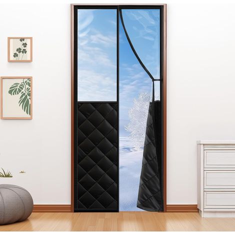 Noir Fillis Rideau Magnétique Isolant Thermique, 90x210cm Rideau Thermique de Porte Coupe Vent et Anti Froid Économe en Énergie pour Porte Balcon (1/5)