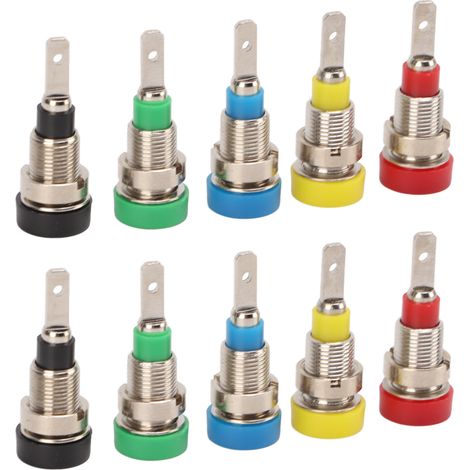 Prise banane, laiton 2 mm, de sécurité, bornes de montage sur panneau 5 couleurs, adaptée aux équipements électroniques, navires, camping-cars (1/5)