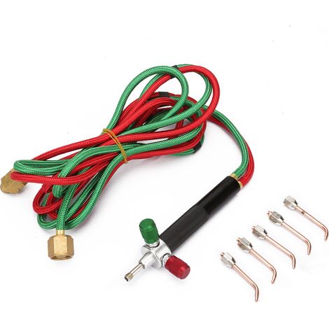 Kit de soudage à l'oxygène et à l'acétylène avec mini-chalumeau et 5 embouts remplaçables