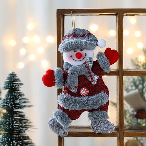 Weihnachtliche Hängepuppe für Zuhause, Partyzubehör, Lanyard-Accessoires, entzückende Elch- und Bärendekorationen, Weihnachtsbaum-Puppenanhänger, exquisiter weicher Stoff, Elch- und Schneemannpuppen f (1/3)