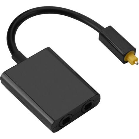 BUNTHAUS Adaptateur audio optique Toslink double port 1 entrée 2 sorties  Connecteurs en or 24 carats  Fibre synthétique à faible gigue  15 cm (1/5)