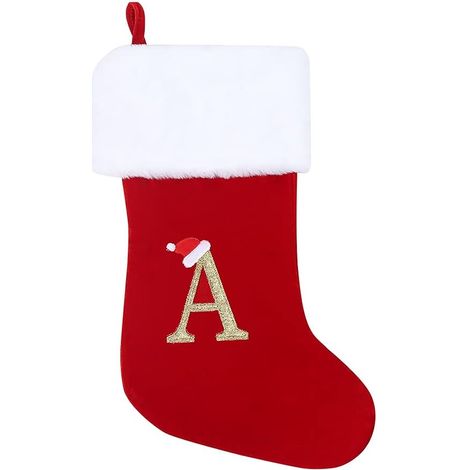 Calcetín Navideño Personalizado - Algodón y Plush Suave - 20 Pulgadas - Decoración para Chimenea Árbol y Hogar - Unidad (1/5)