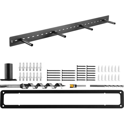 VEVOR Soportes Flotantes Duraderos para Estantes de Alta Resistencia, 1 Pieza, 1168,4 x 157,4 x 76,2 mm, Soporte Oculto, Capacidad de Peso 104 kg para Montaje en Pared, Amplia Aplicación, Negro (1/5)