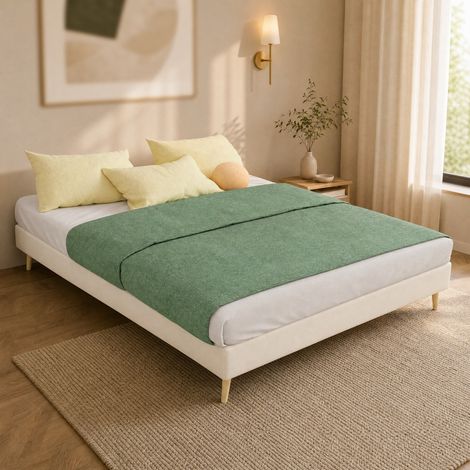 MEUBLIV Struttura letto 140x200 cm beige - contenitore basso, senza materasso (1/5)