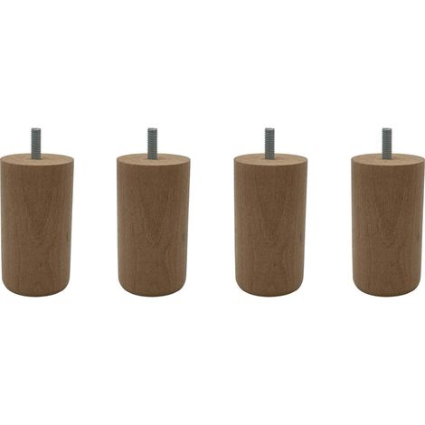 Pieds de lit cylindriques en bois de hêtre 30 cm – Fabrication française – Pour sommiers standards – Écologiques et durables – Someo