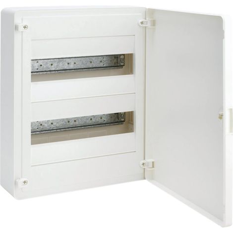 Boîtier en saillie série « Golf VF » avec 2 rangées (12 modules par rangée) et porte avec poignée et porte opaque (63A 400V) IP4