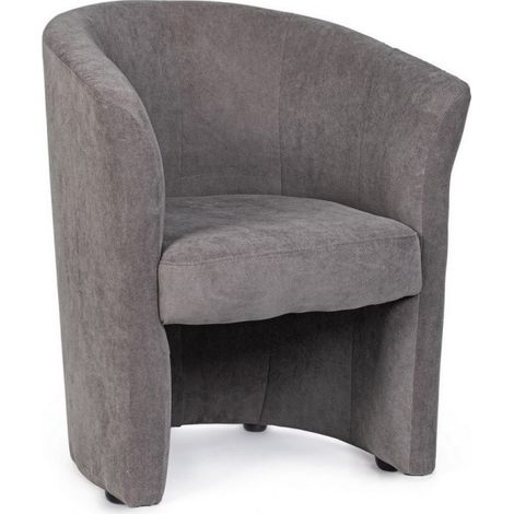 Poltrona in legno e tessuto Grigio Scuro BELIZE 64,5x63x h76 cm (1/5)