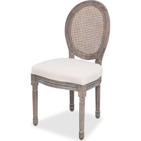Maison Exclusive - Chaises à manger lot de 4 crème tissu (1/5)