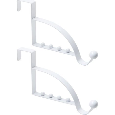 Dos ganchos para colgar y organizar ropa, abrigos, toallas, sombreros, etc., que se instalan en la puerta. (1/3)