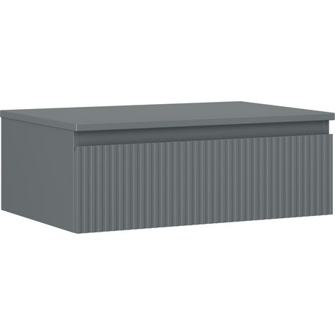 Mexen Rivel Badezimmerschrank unter Waschbecken 70 cm mit Platte, 1 Schublade, geriffelt, graphit matt - 91A20-07023-1-BFC66