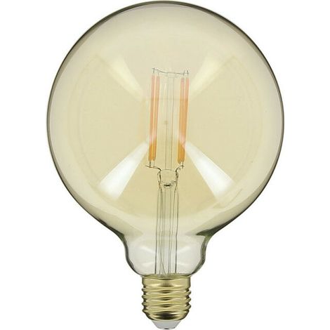 Retro-LED-Ampulle G125 aus bernsteinfarbenem Glas, E27-Fassung, 7 W (entspricht 50 W), 638 lm, Warmweiß (2700 K), ideal für Kronleuchter, Wandleuchten und Ambientebeleuchtung