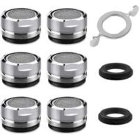 Mousseur Robinet M24, 6 Pièces Aerateur Robinet Economie Eau Avec Filtre en Acier Inoxydable et ABS (1/5)