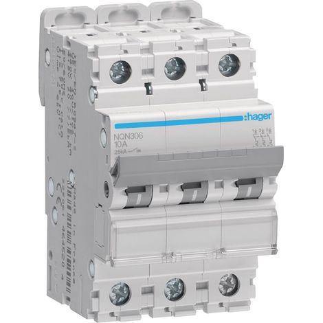 hager Leitungsschutzschalter 3 polig 25kA B-Charakteristik 6A 3 Module (1/2)