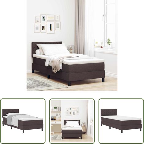 Matratze -  Boxspringbett mit Matratze Dunkelbraun 90 x 200 cm Stoff (1/5)