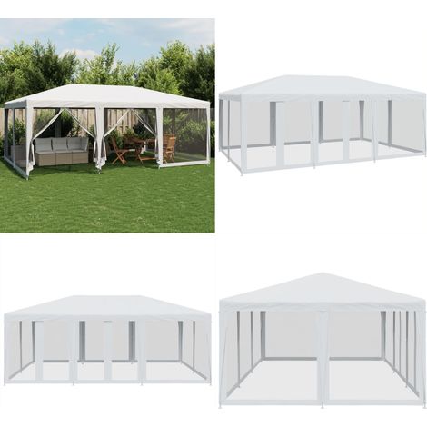 vidaXL Partyzelt mit 10 Mesh-Seitenteilen Weiß 6x4 m HDPE (1/5)