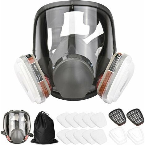– Masque de protection complet en silicone – Ensemble 7 pièces avec boîte à filtre – Confort optimal et ajustement personnalisé (1/5)