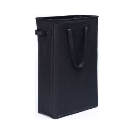 45L Wäschekörbe mit Griffen (Schwarz), Faltbarer schmaler Wäschekorb Wäschesack aus Oxford-Gewebe Rechteckige Wäschekörbe Aufbewahrungstasche für Badezimmer 39x19x60CM (1/5)