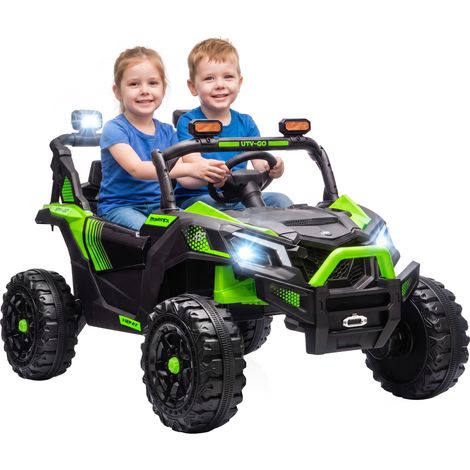 AIYAPLAY 24V 2 Seater Ride On Truck Car for Big Kids with Remote, Green (1/5)