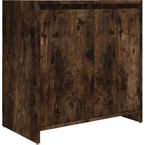 Meuble de Rangement Toilette,Armoire de bain Chêne fumé 60x33x61 cm Bois d'ingénierie -67940 (1/5)