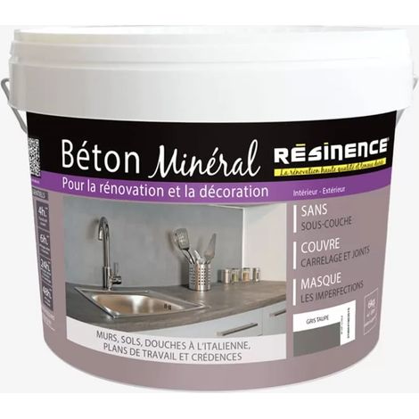Enduit de rénovation RESINENCE Béton minéral Gris taupe (1/2)