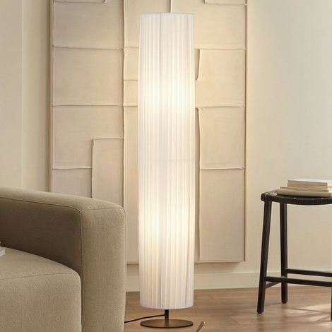 [NEUWERTIG] B-Ware Lindby Stehleuchte Lampe Virelle weiß Textil Höhe 117 cm E27 Stehleuchte 2-flg.