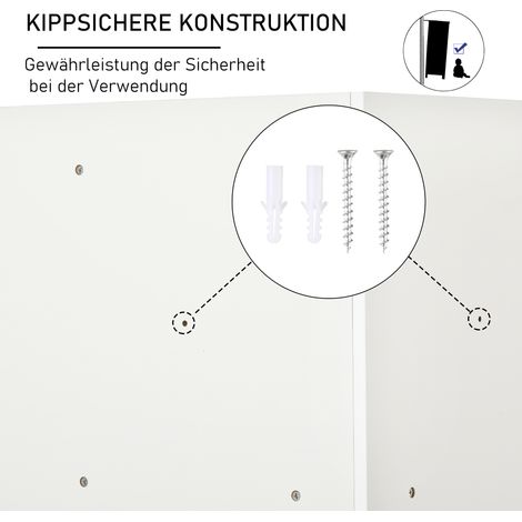Étagère de rangement enfant 3 tiroirs non-tissé MDF blanc stable