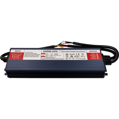 Fuente de alimentación impermeable de 24 V CC y 200 W con clasificación IP67. (1/4)