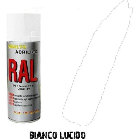 Bomboletta spray bianco lucido ral 9010 acrilico vernice brillante graffitirapi