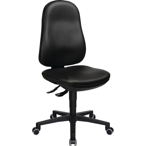 Silla operativa giratoria Point 70 Rl, tapizado en piel sintética negra