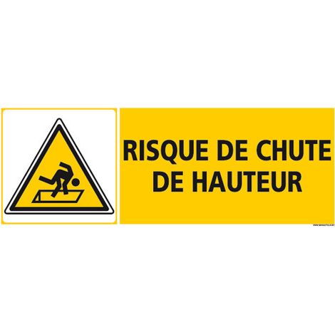 PANNEAU RISQUE DE CHUTE DE HAUTEUR (C1266) - Adhésif - 210 x 75 mm