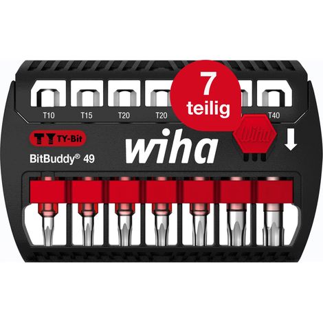 Wiha Bit Set BitBuddy 7-tlg. I TY-Bit 49 mm I TORX 1/4" E6,3 I Zubehör für Schraubanwendungen I Impact- und Schlagschraubergeeignet (42115) (1/5)