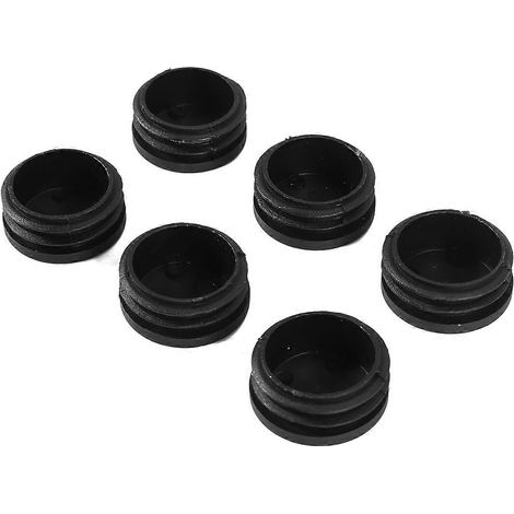 Lot de 6 bouchons d'extrémité en plastique noir pour tuyaux et tubes de 40 mm (1/5)