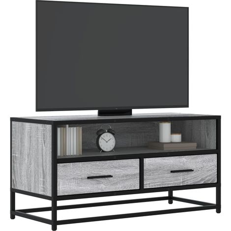 TV-Schrank Grau Sonoma 80x34,5x40 cm Holzwerkstoff und Metall