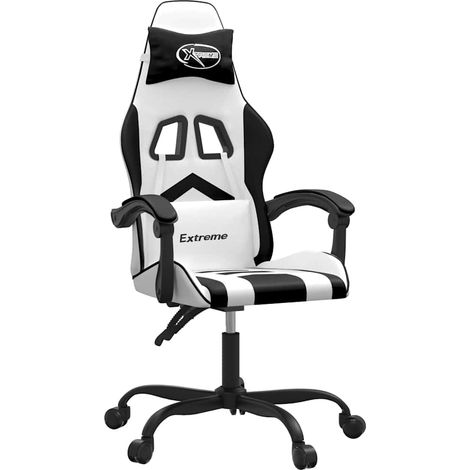 Maison Exclusive - Sedia da Gaming Bianco e Nero in Similpelle (1/5)