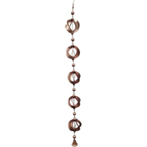 Chaînes de pluie en métal de 108 cm, chaîne décorative pour eau de pluie avec clochettes pour jardin, extérieur et cour, recueille et dirige efficacement l'eau de pluie
