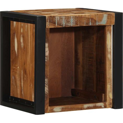 Mesilla de noche-Mesita de noche-Mesapara Dormitorio multicolor 40x35x40 cm madera maciza reciclada 629290