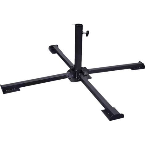 Klappbarer Kreuz-Sonnenschirmständer aus Stahl, passend für 38- und 48-mm-Sonnenschirmstangen, Sonnenschirmständer für Garten, Strand und Terrasse, 85 x 85 x 35 cm
