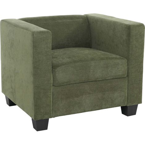 [NUNCA USADO] Sillón Lille, sillón de salón, sillón tapizado/de cóctel, suspensión Nosag, tejido/chenilla (260 g/m²), verde (1/5)