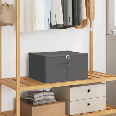 vidaXL Storage Box Non-woven fabric 43 x 34 x 23 cm 33.6 L Anthracite (1/5)