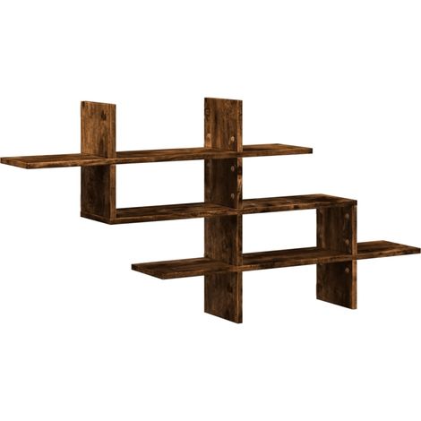 Maison Exclusive - Wandregal Räuchereiche 124,5x18x60,5 cm Holzwe
