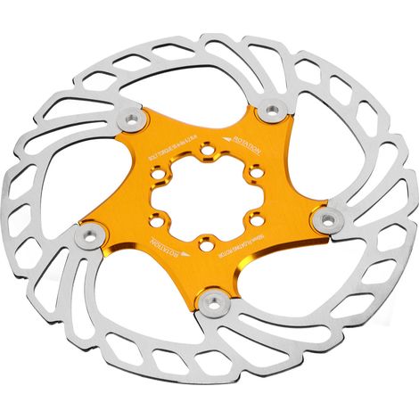 Disque de frein flottant de 16 cm pour vélo, avec 6 vis et plaquettes de frein pour VTT (pièces détachées, couleur or). (1/5)