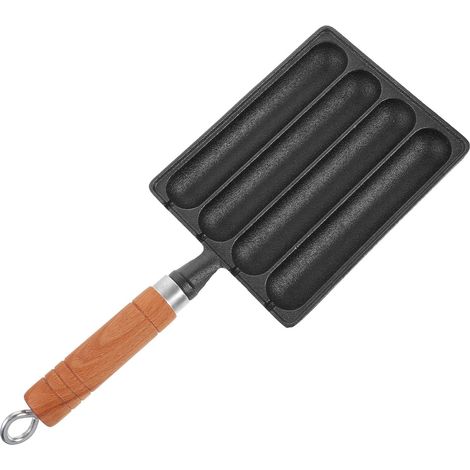 Cast Iron Hot Dog Mold with 4 Slots Food Safe and Labor