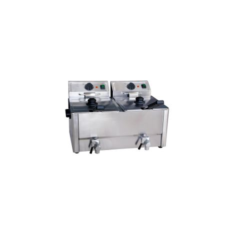Friteuse Professionnelle 2 x 8 L avec Vidange