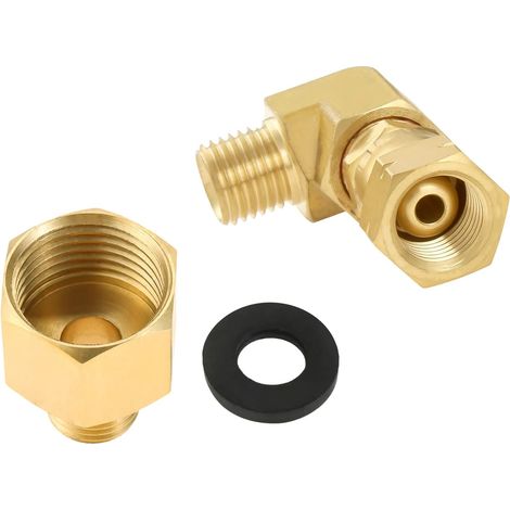 Gas Adapter Kit 90° Angled 1/4" Left + 1/2" IG x 1/4" AG Gas Bottle Adapter for Gas Stove, Camping Stove (1/5)