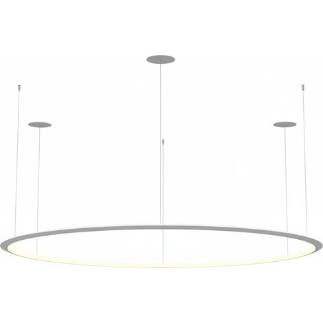 LEDS C4 Circular Plafonnier suspendu LED intégré encastré de 207 cm, blanc, 129 W, 2700 K, gradation 0-10 V