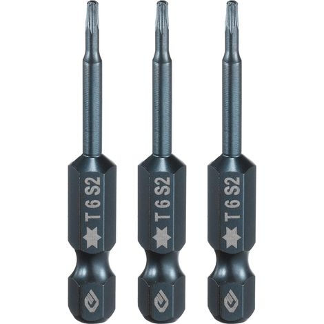 3 Pièce Embout de Tournevis Torx Magnétique, T6 1/4" Hex Tige Longueur 50mm Embout de Vissage Long Hexagonal en Acier S2 avec Trou pour Retirer les Vis de Fixation Outils (1/5)