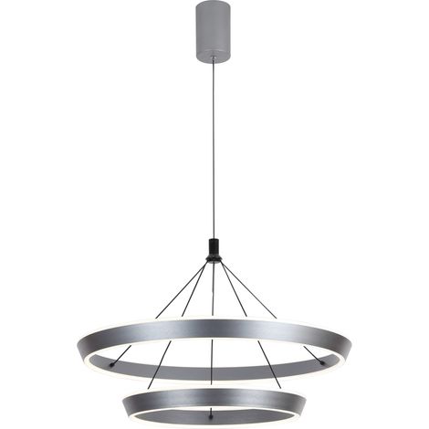 Suspension LED design anneaux gris 60W Ottana Italux