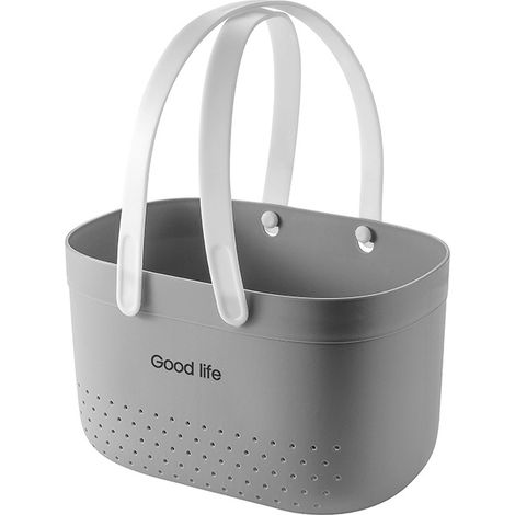 Panier douche,Panier De Douche avec Trous De Ventilation,Paniers De Rangement Portable en Plastique (1/5)